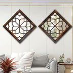Wocred 20inch 2 PCS Square Wall Mirror, Gorgeous Rustic Farmhouse Accent Mirror - Image 2