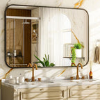 Easly 30 x 40 Inch Bathroom Mirror, Rounded Rectangular Vanity Mirror by EASLY