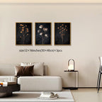 KISSFOX 3 Piece Moody Dried Flower Canvas Wall Art - Image 2