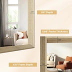 Oak Wood Effect Framed Wall Mirror, 30x36 Rectangle Mirror, Anti-desilvering - Image 4