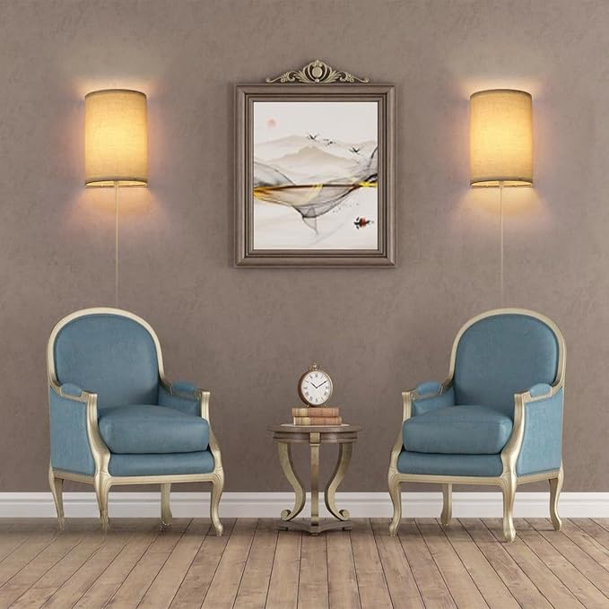 FINCMY Wall Sconce Light Plug in, Dimmable Sconces Wall Decor Set of 2 - Image 4