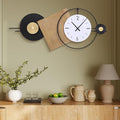 37.7X21Inch Large Modern Wall Clock Geometric Dial-Solid Wood Metal Frame by Wecreatemoderndesign