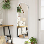 White 48"x16" Arched Full Length Mirror, Large Bathroom Wall Mirror Metal - Image 4