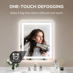USHOWER LED Bathroom Mirror 24x32 Inch Tempered Glass - Image 2