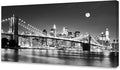 Baisuart-Q30362 Brooklyn Bridge Night View 1 Panels Landscape Artwork Canvas by Baisuart