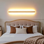 Modern Plug in Long Wall Sconce, 31.4 inch Faux Wood Texture Finish LED Wall by KELUOLY