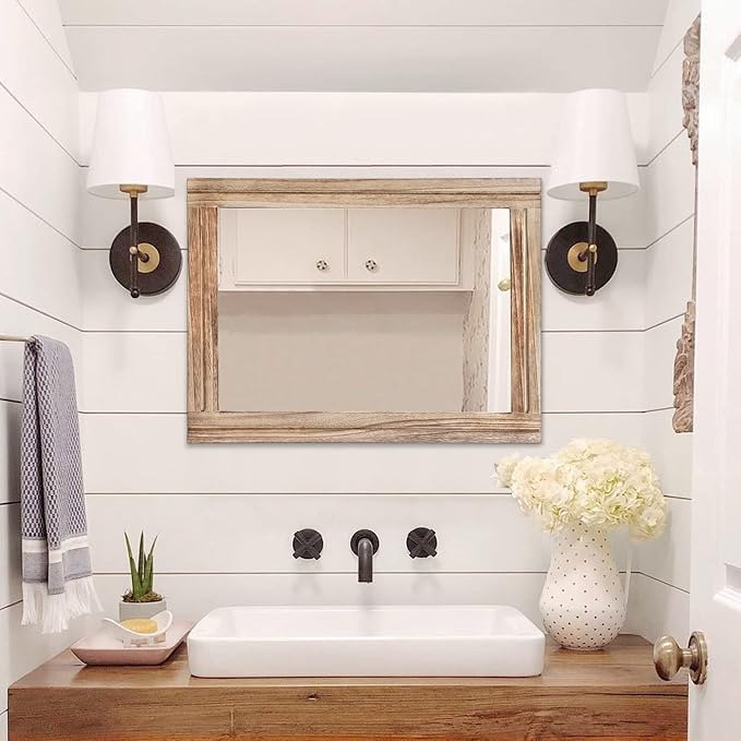 AAZZKANG Rustic Mirror for Wall - Image 6