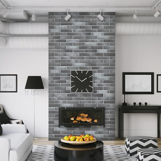 100 Whitewash Grey Faux Brick Wall Tiles, 3D Thin Brick Veneers - Image 4