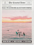 Pink Beach Newspaper Posters Vintage Fashion Coastal Girl Surf Wall Art Grainy by Unknown