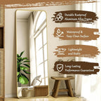 XRAMFY 56"x21" Floor Full Length Mirror Standing Full Body Rounded Corner - Image 6