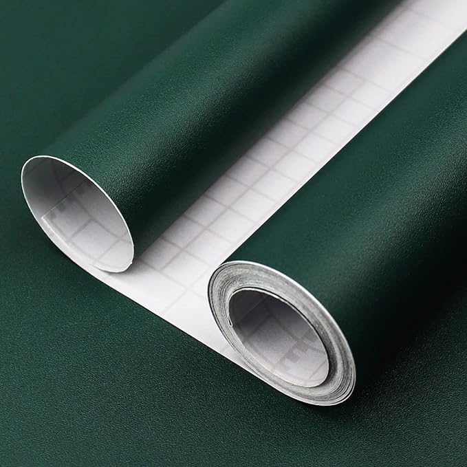 Dark Green Peel and Stick Wallpaper, 15.7 X 748 inches Renter Friendly Wallpaper by Consine