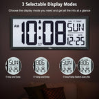 WallarGe Backlight Digital Wall Clock Battery Operated - - Image 4
