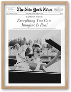 iHery Everything You Can Imagine Is Real Framed Trendy NewsPaper Wall Art by iHery