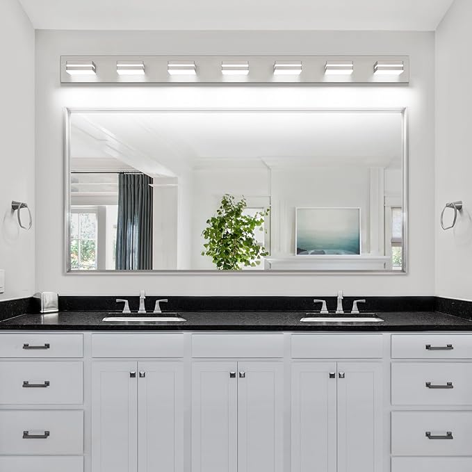 SineRise LED Modern Bathroom Vanity Light Fixtures, Brushed Nickel Modern - Image 9