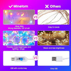 Minetom Curtain Lights, 300 LED Dimmable Fairy Lights - Image 3