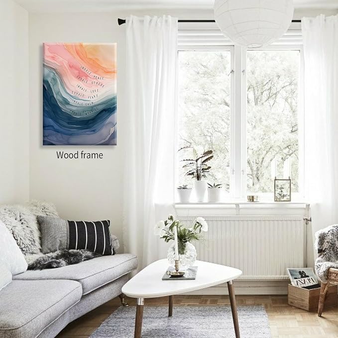 Mental Health Poster Inhale Exhale Meditation Wall Art 16x24 inch Framed - Image 6