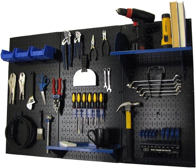 Wall Control Pegboard Organizer 4 ft. Metal Pegboard Standard Tool Storage Kit by Wall+Control