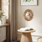 Honiway Boho Wall Decor Mirror 2 Pack Rustic Wood Mirror 12 inch Boho Mirror - Image 4