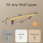 DINZI LVJ Long Wall Shelves, 47.3Inch Wall Mounted Shelves Set of 2, Extra - Image 3