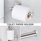 Brushed Nickel Bathroom Accessories Set, KLJKPA 4 Pieces Bathroom Hardware Set - Image 4