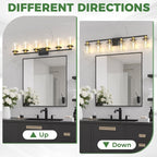 DORESshop Bathroom Light Fixtures, 6-Light Gold and Black Bathroom Lighting - Image 7
