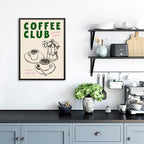 Black Framed Canvas Wall Art Posters Kitchen Coffee Club Print Vintage Coffee - Image 5