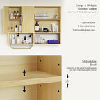 Bathroom Wall Cabinet Wood Large Wall Mounted Medicine Cabinet - Image 3
