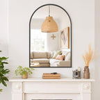Arched Wall Mirror 38x26 Inch Black Bathroom Vanity Mirror - Image 7