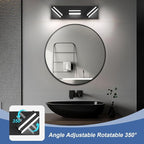 Modern LED Small Bathroom Lights Fixtures 3-Light, Metal Black Acrylic Wall - Image 2