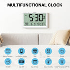 XREXS 10.4 Inch Digital Wall Clock, Battery Operated Large Display Clock - Image 2