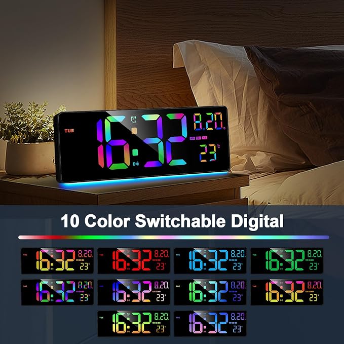 XREXS 16.3" Bluetooth Large Digital Wall Clock - Image 3