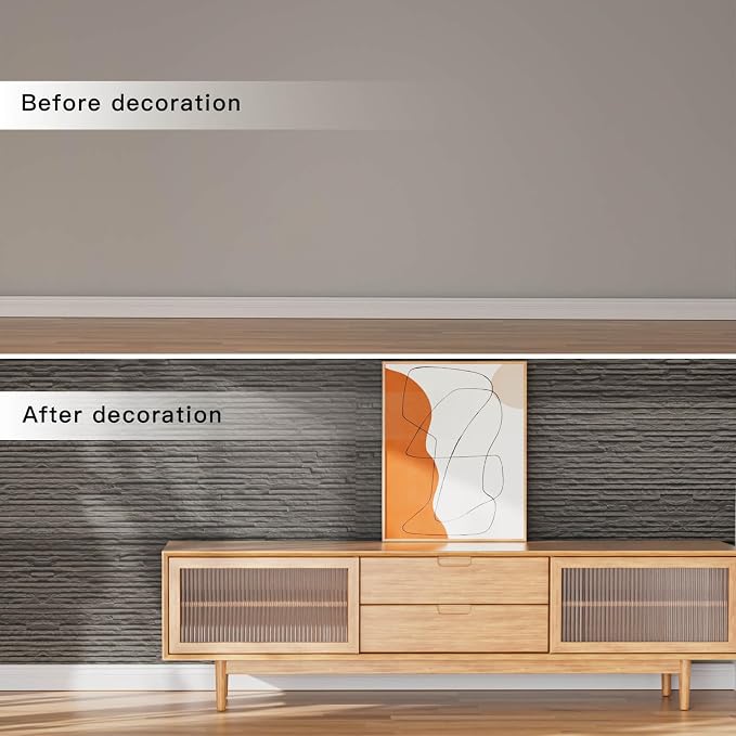 3D Wall Panels - 4PCS 47.2"x23.6" Faux Stone Peel and Stick Wall Covering - MCM - Image 6
