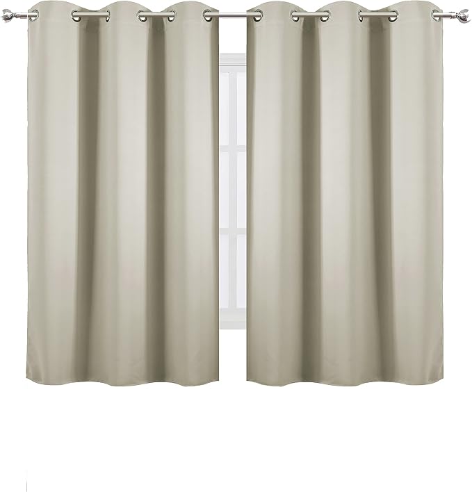 LEMOMO Light Beige Thermal Blackout Curtains/42 x 63 Inch/Set of 2 Panels Room - Image 2