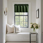 NICETOWN Velvet Cafe Windows Valance, Olive Green Window Treatment - Image 2
