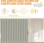 Room Divider Curtain Sets with Flexible Ceiling Track, Privacy Soundproof - Image 3