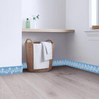 Blue Floral Wallpaper Border 196x4 Inch Peel and Stick Wall Border Elegant - Image 4