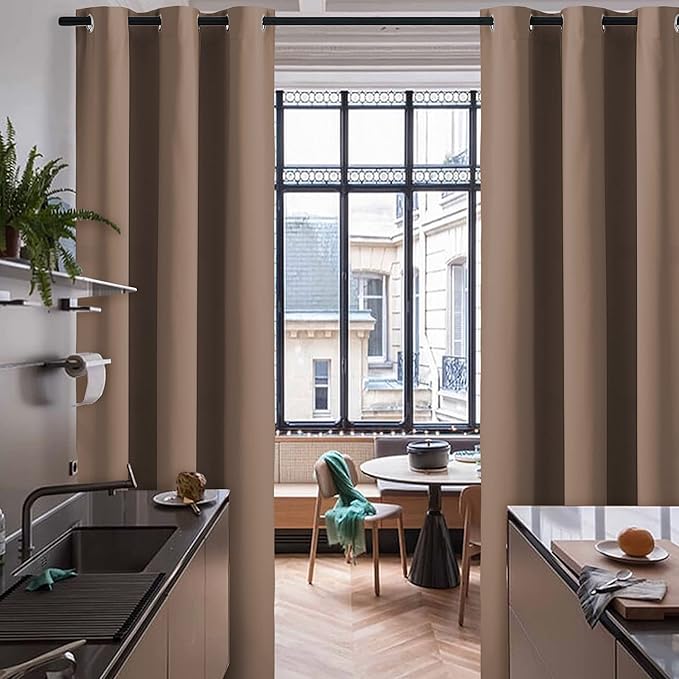 RYB HOME Room Divider Blackout Curtains, Thermal Insulated Privacy Drapes - Image 2