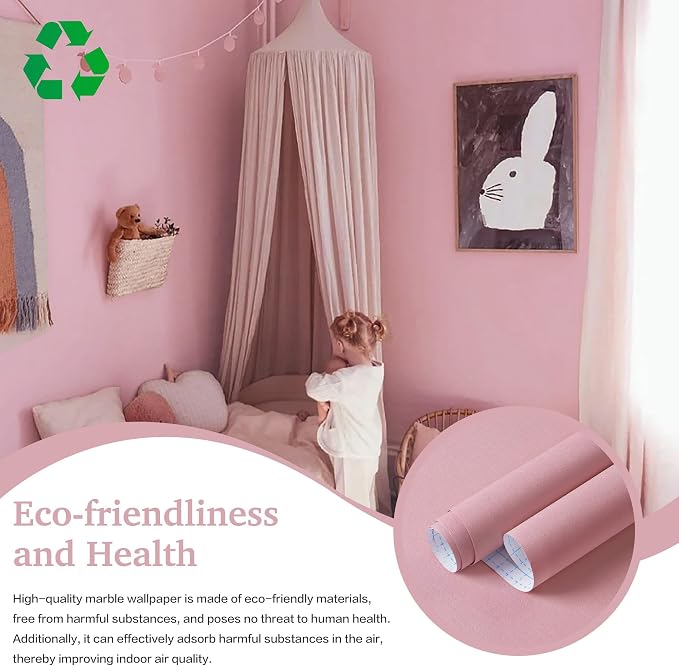 Dimoon 17.7''x236'' Peel and Stick Wallpaper Pink Contact Paper - Image 5