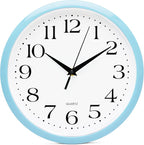 Bernhard Products Light Blue Wall Clock Silent Non Ticking by BernhardProducts