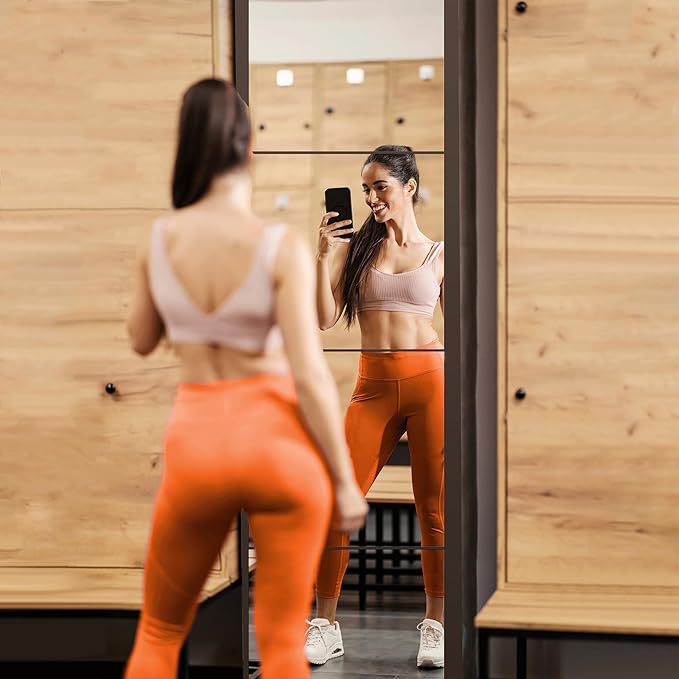 Delma Frameless Mirror Tiles 22"x22"x4 Pcs Wall Mounted, Shatter Resistant Full - Image 3