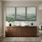 Large Framed Green Abstract Landscape Canvas Wall Art - Image 4