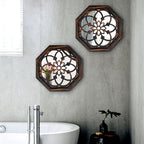 ZOLAPI 2-Piece Octagon Wall-Mounted Mirrors, Vintage Farmhouse Mirror - Image 2