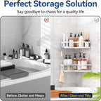YASONIC Shower Caddy Corner, No Drilling Shower Organizer Corner - Image 8