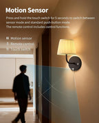 PUSU Motion Sensor Black H9.6 inch Small Wall Sconces Set of 2, LED Cordless - Image 2