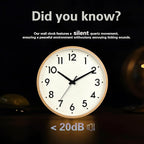 Mosewa Wall Clock 8 Inch, Battery Operated Silent Non-Ticking Modern Analog - Image 7