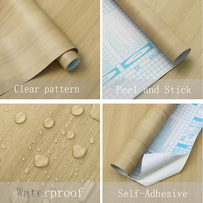 Heroad Peel and Stick Wallpaper Wood Contact Paper Maple Wood Grain Contact - Image 5