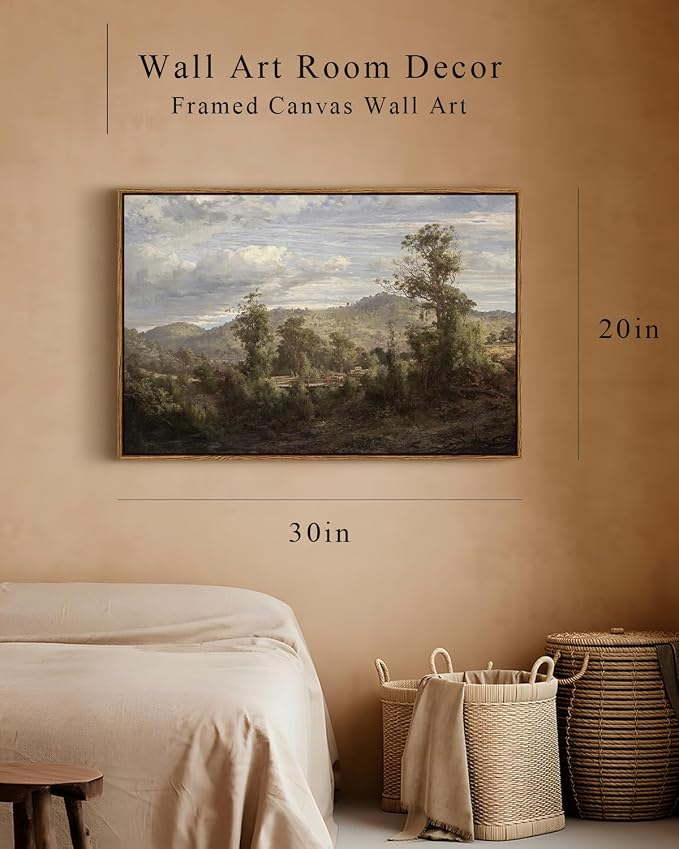 InSimSea Framed Canvas Wall Art Vintage Decor, Nature Landscape Paintings - Image 4