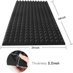 2 Pack Black Acoustic Foam Panels, High Density Soundproof Wall Panels - Image 2