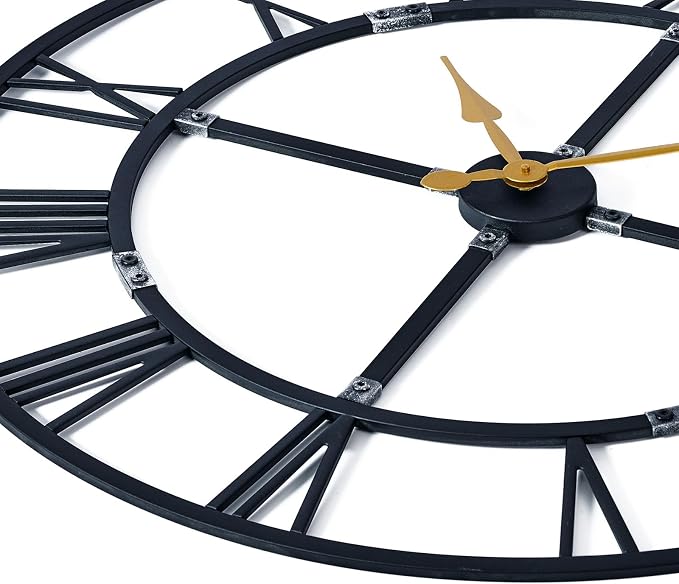 32 Inch Large Wall Clock for Living Room Decor – Easy-Assembly Silent - Image 4