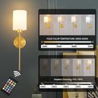 Battery Operated Wall Sconces Set of Two, Wireless Rechargeable Wall Light - Image 3